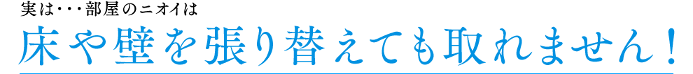 実は･･･部屋のニオイは床や壁を張り替えても取れません！