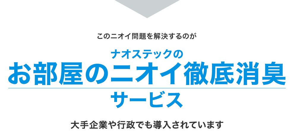 このニオイ問題を解決するのがナオステックのお部屋のニオイ徹底消臭サービス